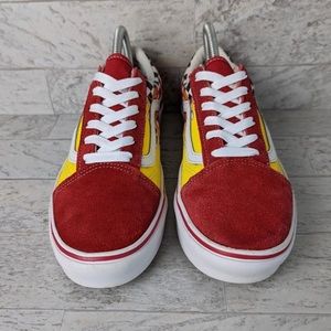 Vans Kids Flame Checkered ComfyCush Old Skool Skate Shoes Sneakers Y7 Women 8.5